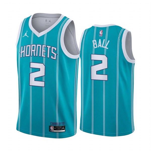 Men's Charlotte Hornets #2 LaMelo Ball 2020-21 Light Blue City Edition Swingman Stitched NBA Jersey